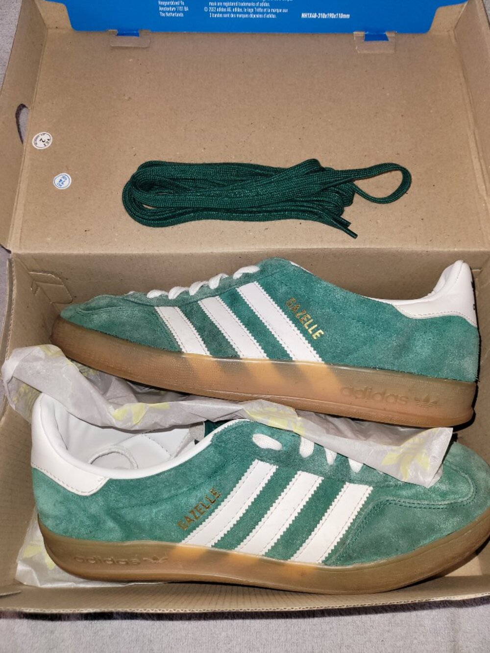 Adidas Gazelle Men's Size 9 Collegiate Green White Tan Sneakers JI2062 (#1539)